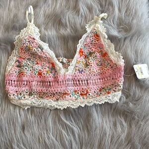 Free People Pink Lace Bralette